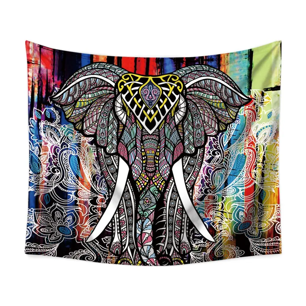 

PLstar Cosmos Watercolor Elephants Tapestry 3D Printing Tapestrying Rectangular Home Decor Wall Hanging New style-10