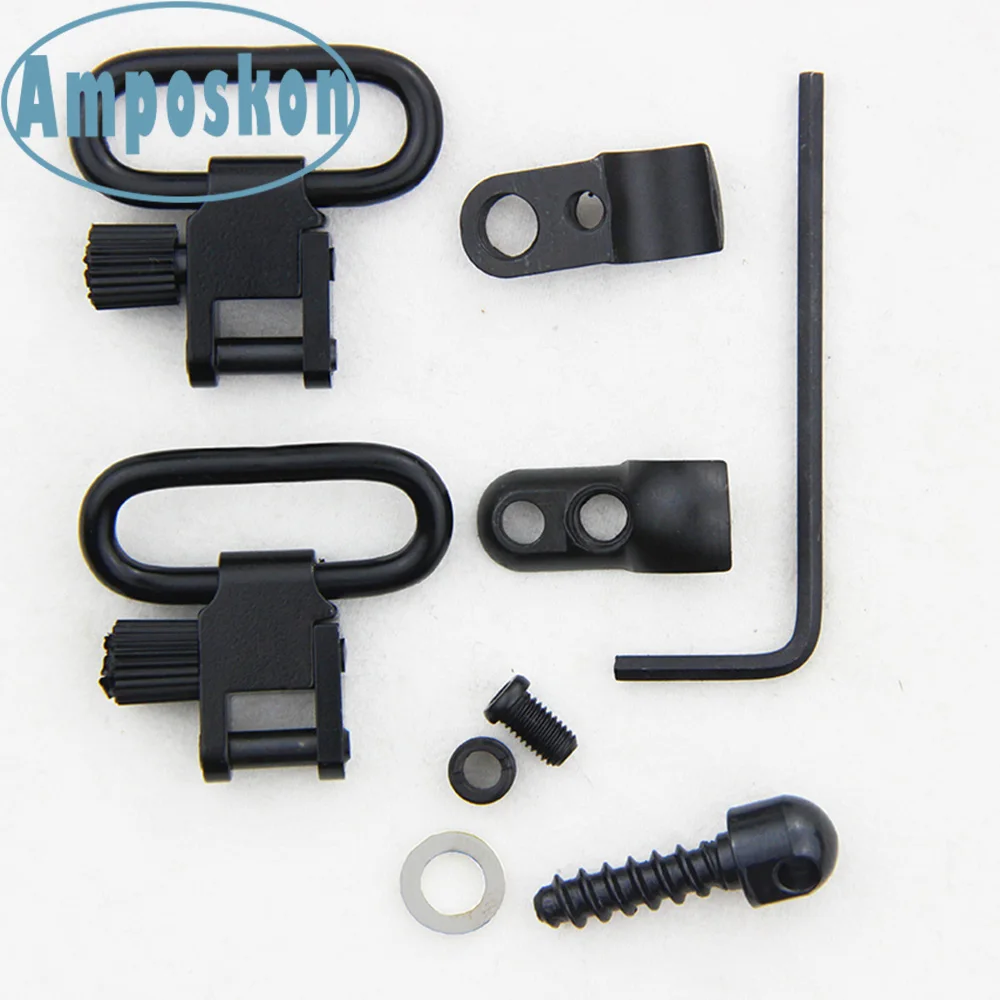 1 Set QD Detachable 1'' Rifle Sling Mount Kit .22 Cal Split Band With Barrel Tube Magazine Dia Of .430"-450" Hunting Accessories |