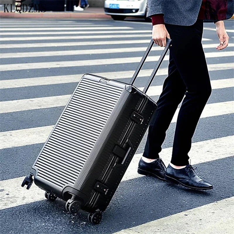 

KLQDZMS 20/24/26/29 дюймов высококачественный алюминиевый вращающийся Спиннер высокой емкости busin Дорожный чемодан на колесах