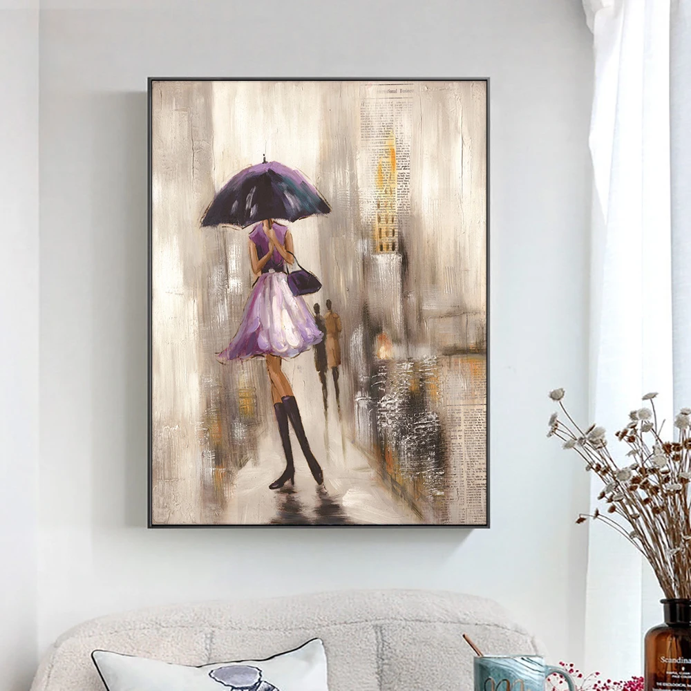 Abstract Textural Painting Lady In the Rain With Umbrella 100% Hand Painted Oil Painting On Canvas Modern Wall Art Home Decor
Abstract Textural Painting Lady In the Rain With Umbrella 100% Hand Painted Oil Painting On Canvas Modern Wall Art Home Decor