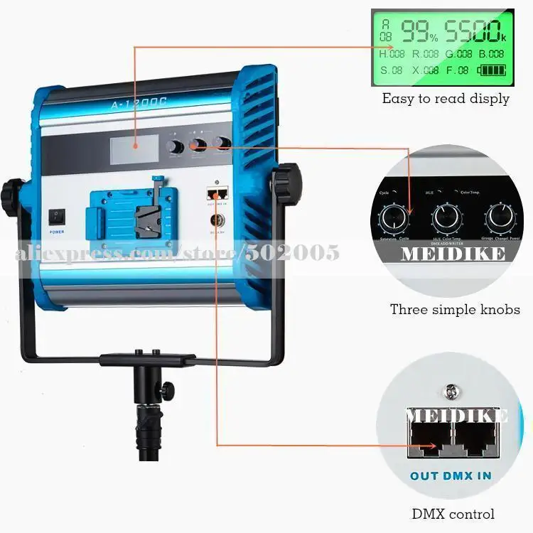 Yidoblo Professional Photography LED lamp light A-1200c RGB led light multi color for led panel light broadcast Lamp APP& Remote
Yidoblo Professional Photography LED lamp light A-1200c RGB led light multi color for led panel light broadcast Lamp APP& Remote