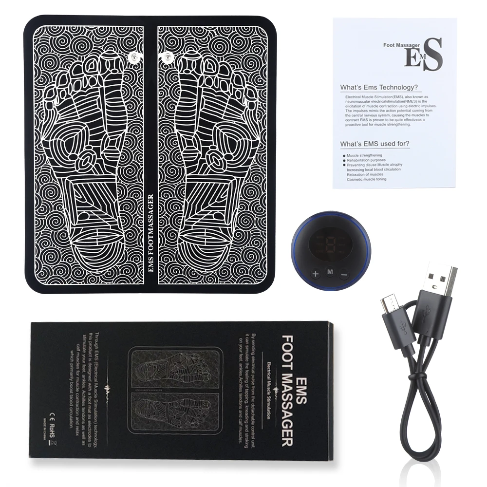 EMS Foot Massage Mat Muscle Stimulation Muscle Contraction Relax Body Boost Blood Circulation Relieve Pain Reduce Fatigue
EMS Foot Massage Mat Muscle Stimulation Muscle Contraction Relax Body Boost Blood Circulation Relieve Pain Reduce Fatigue