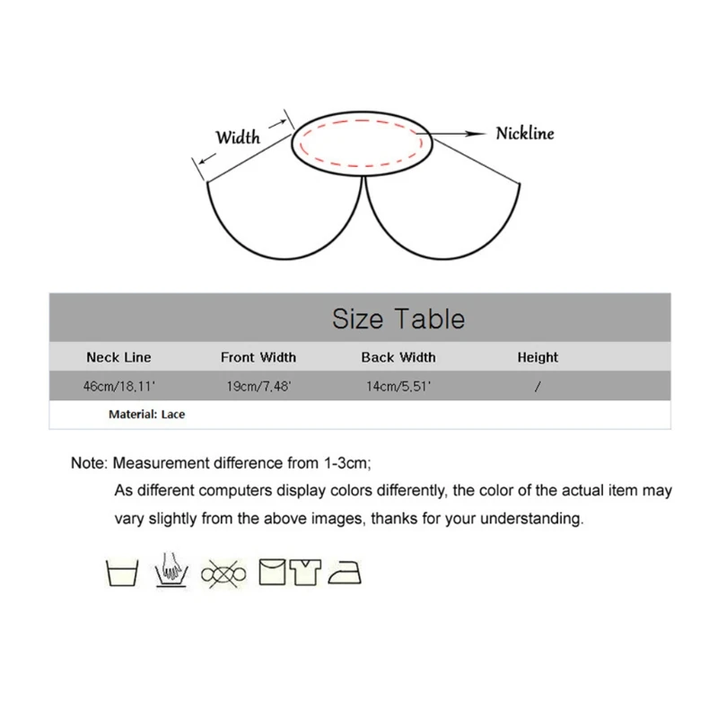 Women Girls Circle Trim Floral Lace Fake Collar Big Shawl Elegant Hollow Out O-Neck White Half Shirt Necklace Snap Button
Women Girls Circle Trim Floral Lace Fake Collar Big Shawl Elegant Hollow Out O-Neck White Half Shirt Necklace Snap Button