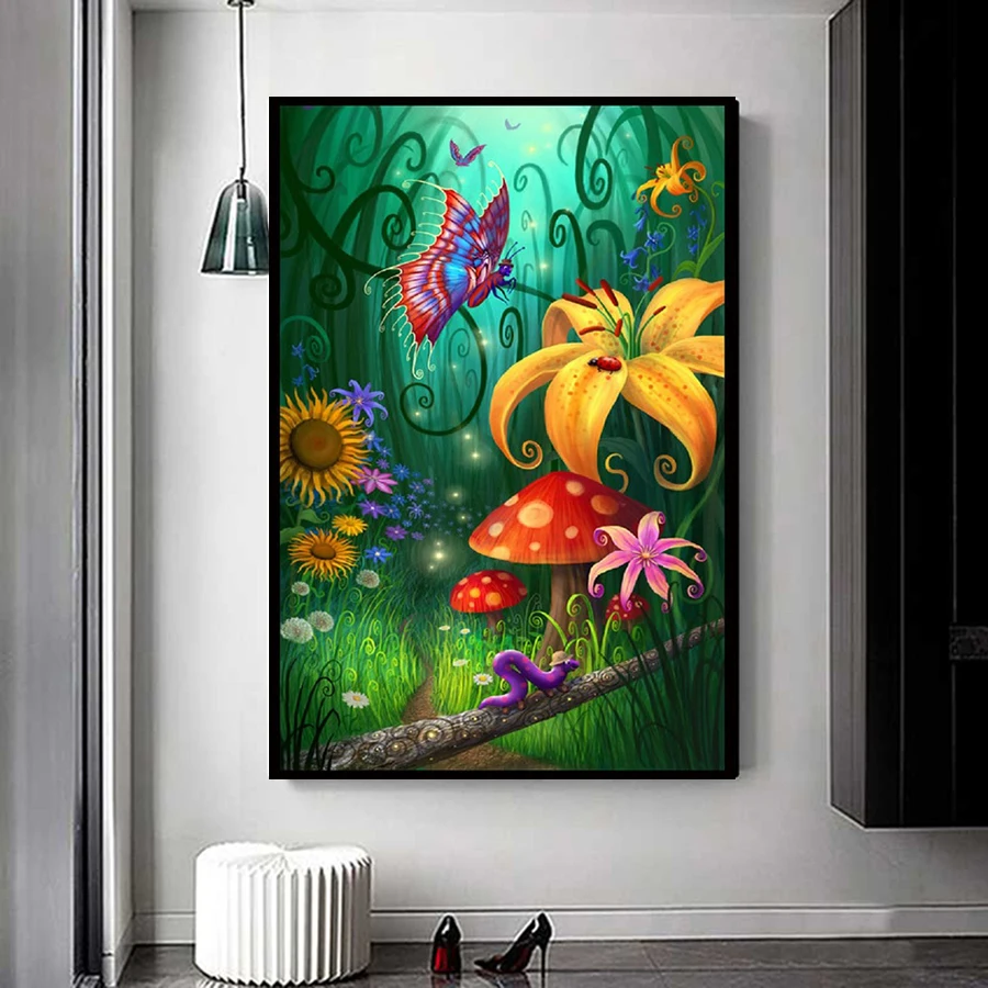 New hot soft canvas diamond painting cartoon mushroom house 5d DIY diamond embroidery butterfly flower mosaic home decoration
New hot soft canvas diamond painting cartoon mushroom house 5d DIY diamond embroidery butterfly flower mosaic home decoration