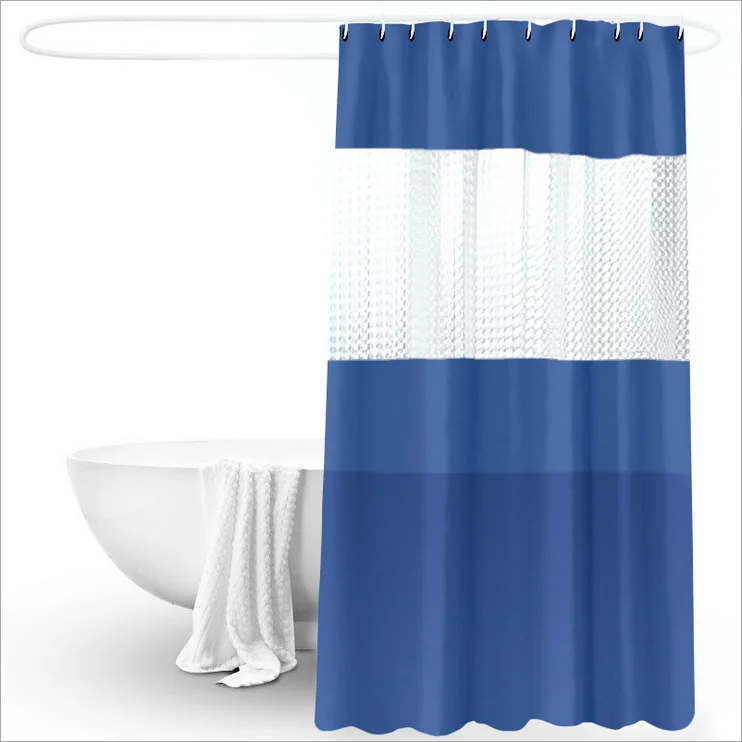 Pure Color Stitching Transparent Material Bathroom Curtain Shower Curtains 
Pure Color Stitching Transparent Material Bathroom Curtain Shower Curtains