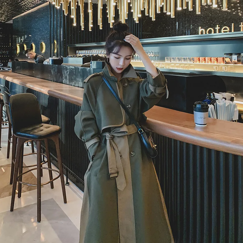 2020 New Women's Spring Autumn Trench Coat Korean Style Loose Mid-length Chic Casual Over The Knee Patchwork Windbreaker Belt
2020 New Women's Spring Autumn Trench Coat Korean Style Loose Mid-length Chic Casual Over The Knee Patchwork Windbreaker Belt