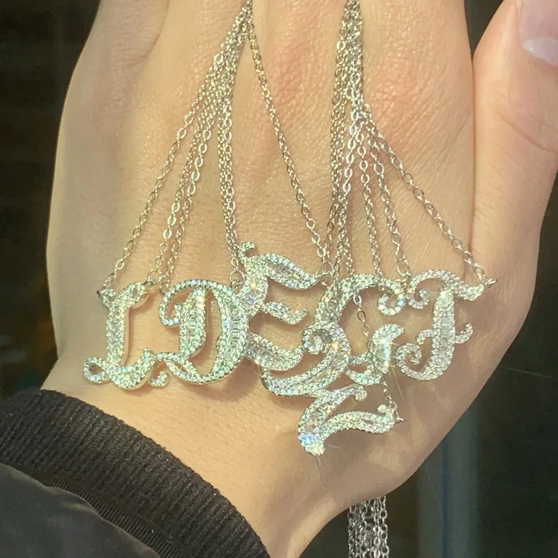 Handmade 26 Letters Diamond Pendants Real 925 Sterling silver Wedding Pendant with Necklaces for Women Bridal Party jewelry Gift
Handmade 26 Letters Diamond Pendants Real 925 Sterling silver Wedding Pendant with Necklaces for Women Bridal Party jewelry Gift