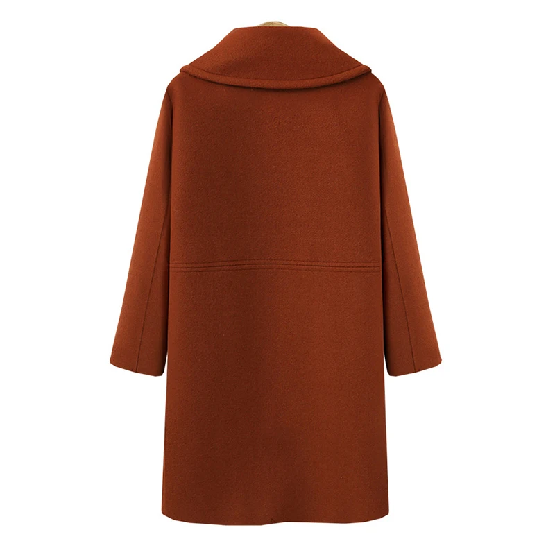 Solid Turn-Down Collar Women Jackets Double Breasted Full Sleeve Pockets Long Wools Elegant Office Lady Blends Coats Winter
Solid Turn-Down Collar Women Jackets Double Breasted Full Sleeve Pockets Long Wools Elegant Office Lady Blends Coats Winter