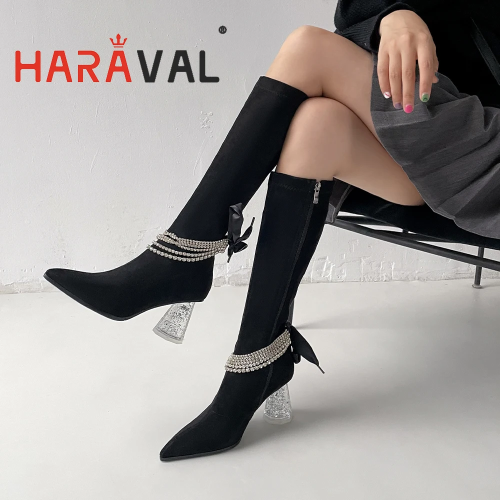 HARAVAL Women High Heels Women Chelsea Boots Kid Suede Autumn WInter Elegant Fashion Black Brown Boots Shoes Knee-High E492L
HARAVAL Women High Heels Women Chelsea Boots Kid Suede Autumn WInter Elegant Fashion Black Brown Boots Shoes Knee-High E492L