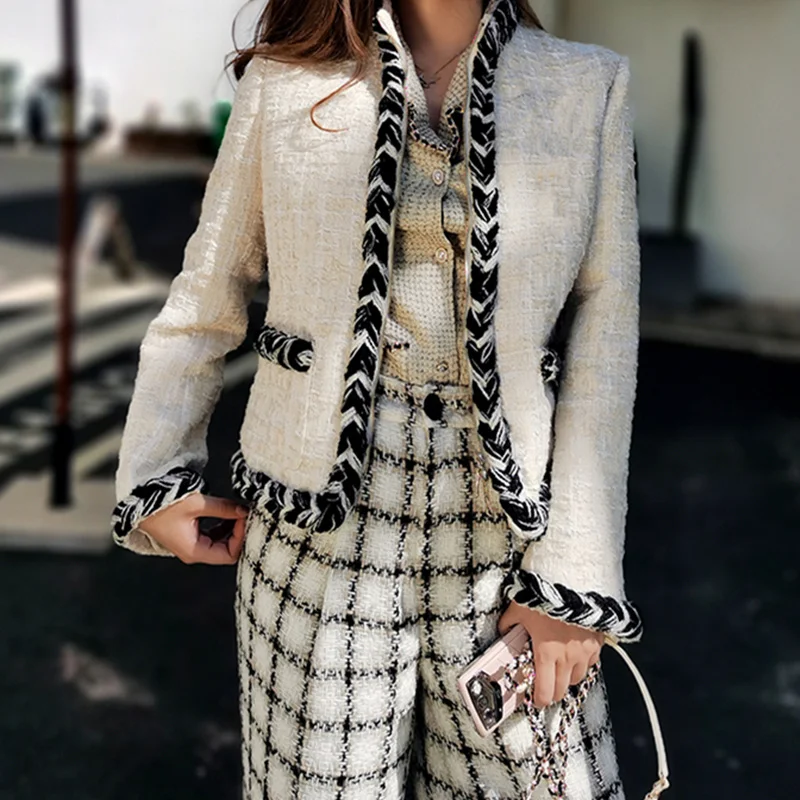 Женская твидовая куртка с круглым вырезом, Элегантная короткая винтажная твидовая куртка с длинным рукавом, подиумная одежда, весна-осень ... 
Женская твидовая куртка с круглым вырезом, Элегантная короткая винтажная твидовая куртка с длинным рукавом, подиумная одежда, весна-осень ...