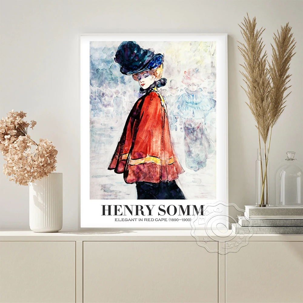 Henry Lyman Sayen Retro Poster Elegant In Red Cape Canvas Painting Living Room Home Decor Vintage Art Prints Wall Stickers Gift 
Henry Lyman Sayen Retro Poster Elegant In Red Cape Canvas Painting Living Room Home Decor Vintage Art Prints Wall Stickers Gift