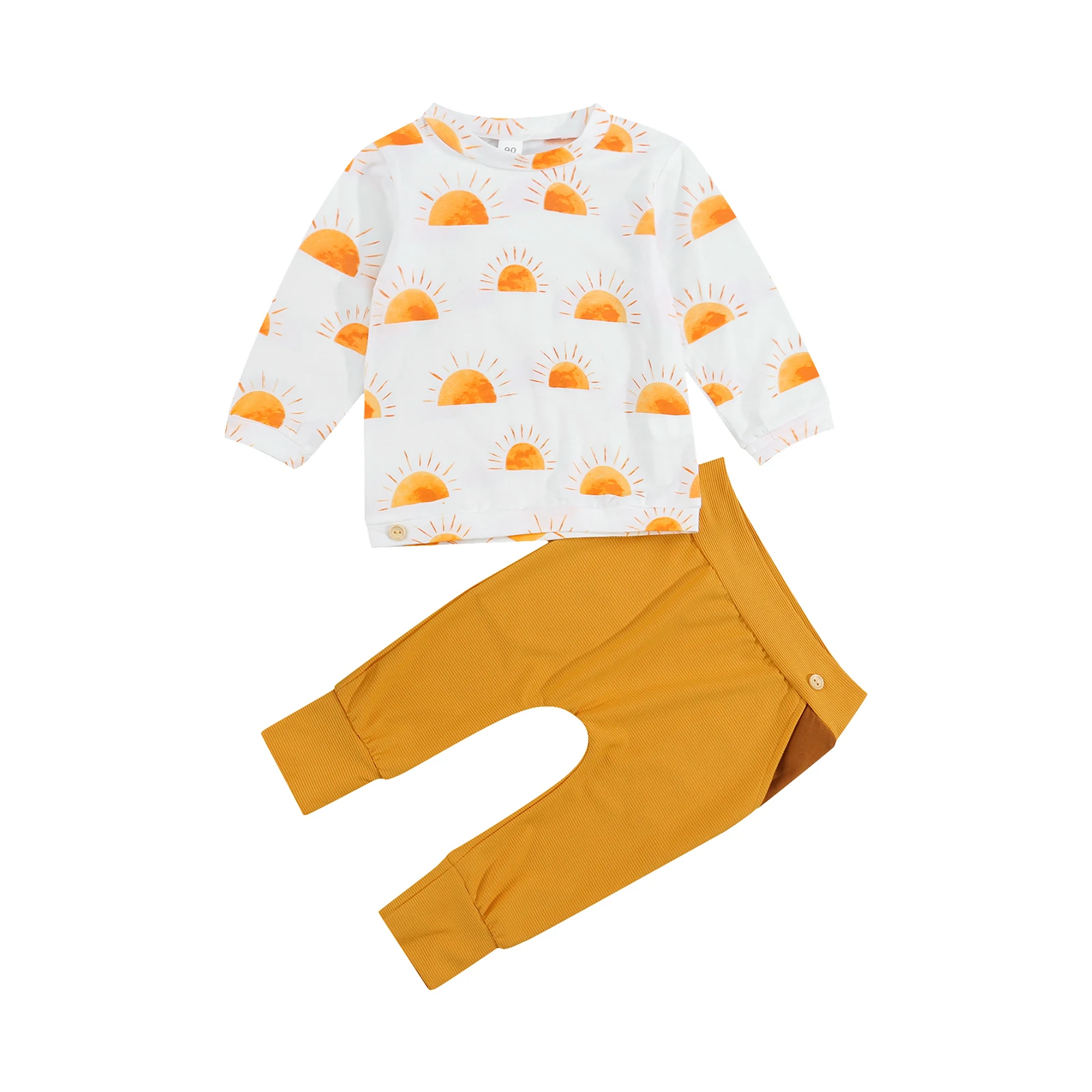 2021 Baby Long Sleeves + Trousers, Small Sun Pattern Printing Round Neck Elastic Waist Tie Spring Clothing 2-6Years
2021 Baby Long Sleeves + Trousers, Small Sun Pattern Printing Round Neck Elastic Waist Tie Spring Clothing 2-6Years