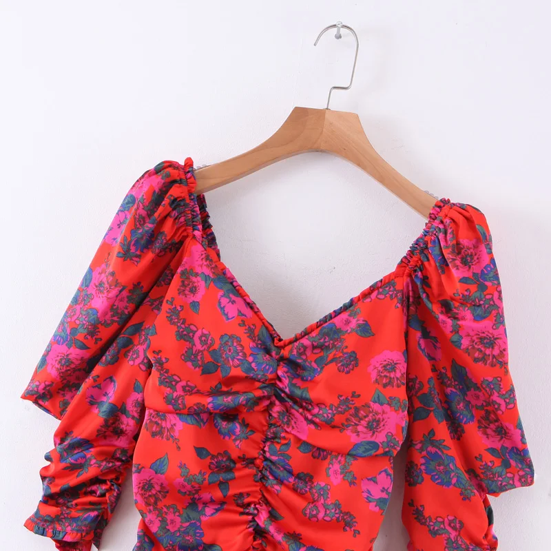 Fashion Za Women Dress 2020 Vintage Print Chic V-Collar Puff Sleeve Casual Sheath Dresses Female Ladies Vestidos
Fashion Za Women Dress 2020 Vintage Print Chic V-Collar Puff Sleeve Casual Sheath Dresses Female Ladies Vestidos