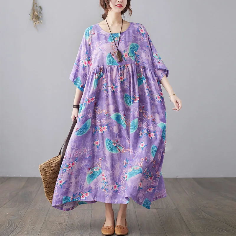 New Summer Fashion Women Dress Oversize Cotton A-Line Maxi Floral Dress Female Loose Plus Size O-Neck Linen Sundress Dresses
New Summer Fashion Women Dress Oversize Cotton A-Line Maxi Floral Dress Female Loose Plus Size O-Neck Linen Sundress Dresses
