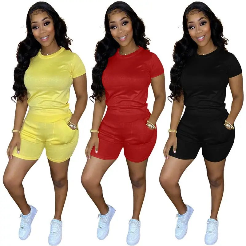 Spring Summer Two Piece Set Solid Short Sleeve T-shirt Crop Top & Shorts Set Women Club Outfits Lounge Wear Sweatwear Streetwear
Spring Summer Two Piece Set Solid Short Sleeve T-shirt Crop Top & Shorts Set Women Club Outfits Lounge Wear Sweatwear Streetwear