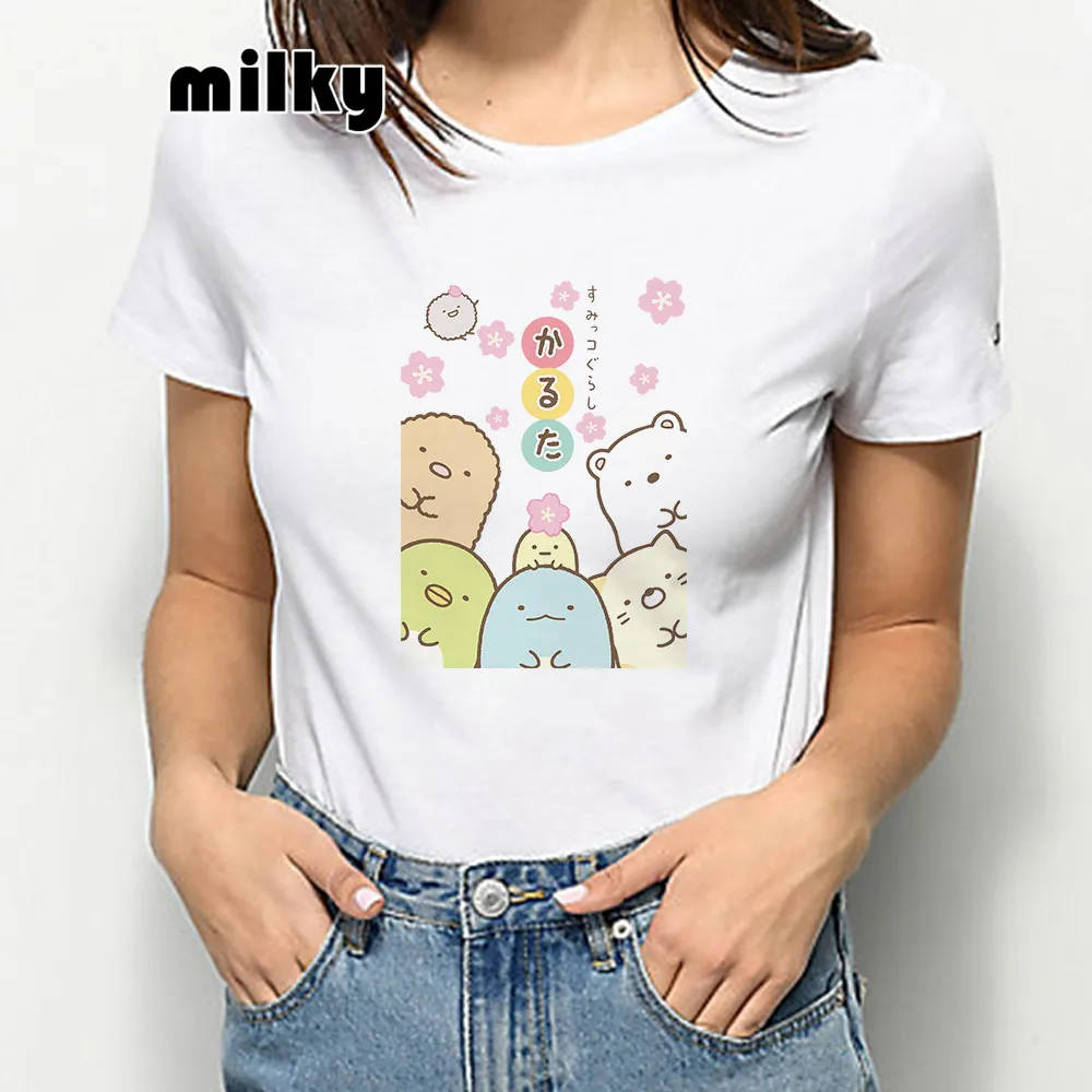 Anime Japan Sumikko Gurashi Kawaii Women Tshirt Round Neck Top for Ladies Short Sleeve Oversized Harajuku Y2k Tops Fashion 
Anime Japan Sumikko Gurashi Kawaii Women Tshirt Round Neck Top for Ladies Short Sleeve Oversized Harajuku Y2k Tops Fashion