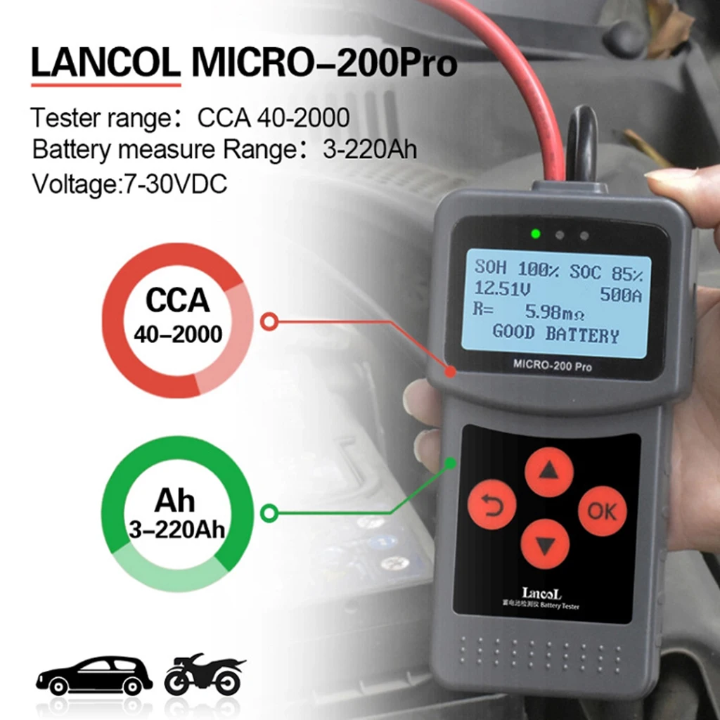 12V Car Battery Tester Digital Battery Analyzer 40-2000CCA 220AH Automotive Digital Diagnostics Tool Auto Battery Tester For Car
12V Car Battery Tester Digital Battery Analyzer 40-2000CCA 220AH Automotive Digital Diagnostics Tool Auto Battery Tester For Car