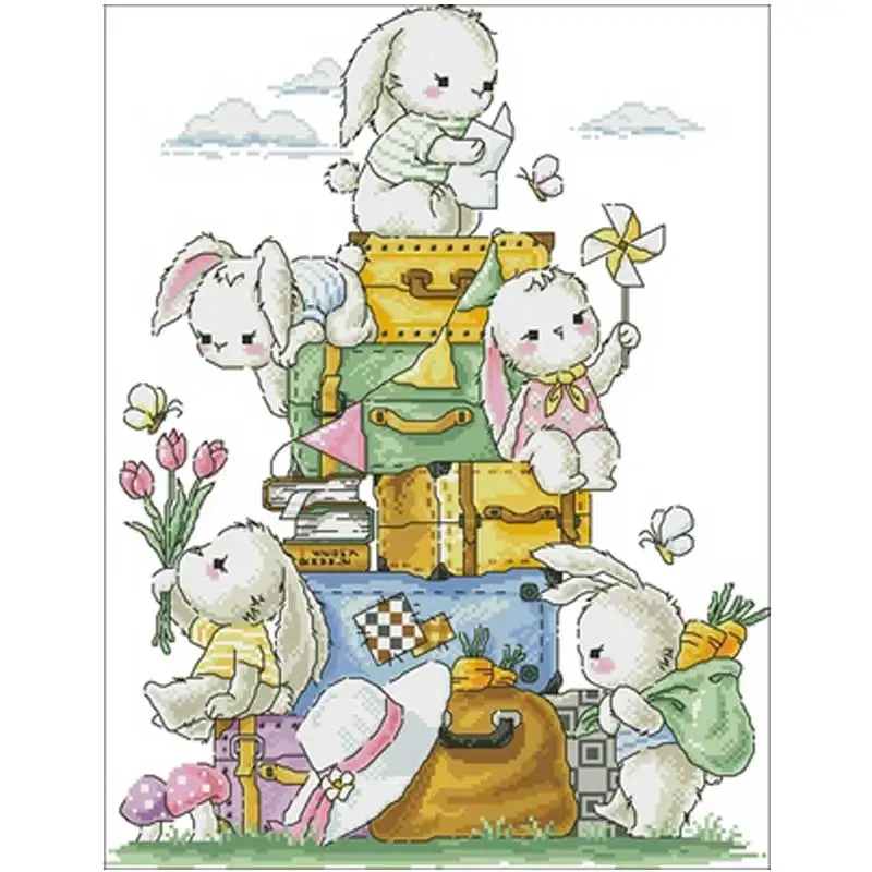 Bunny's trip patterns Counted Cross Stitch 11CT 14CT 18CT DIY Chinese Cross Stitch Kits Embroidery Needlework Sets home decor
Bunny's trip patterns Counted Cross Stitch 11CT 14CT 18CT DIY Chinese Cross Stitch Kits Embroidery Needlework Sets home decor