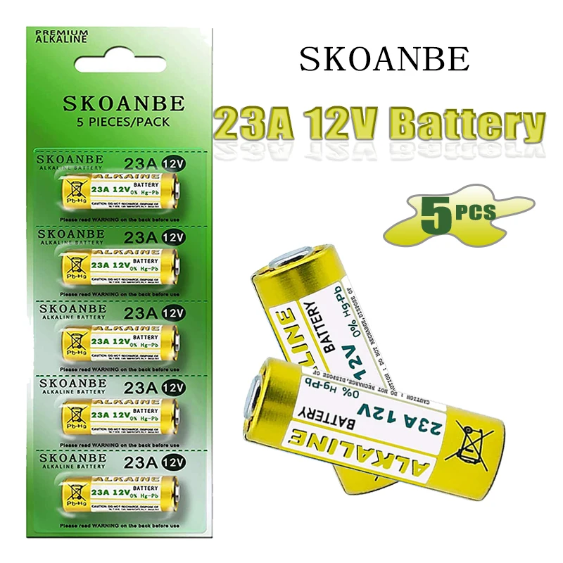 SKOANBE 1-5PCS Original A23 23A 12V Dry Alkaline Battery E23A MN21 MS21 V23GA for Doorbell,Walkman,Car Remote Control.
SKOANBE 1-5PCS Original A23 23A 12V Dry Alkaline Battery E23A MN21 MS21 V23GA for Doorbell,Walkman,Car Remote Control.