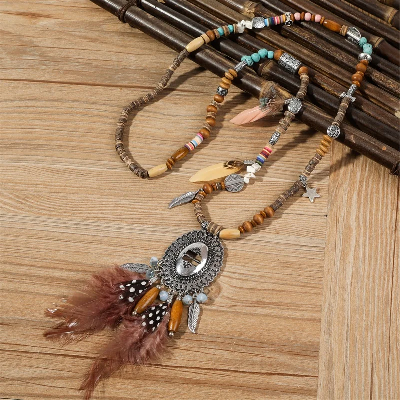 New Handmade Bohemia Style Women Necklace Ethnic Element Leather Clothes Accessories Unique Vintage Long Pendant Necklaces
New Handmade Bohemia Style Women Necklace Ethnic Element Leather Clothes Accessories Unique Vintage Long Pendant Necklaces