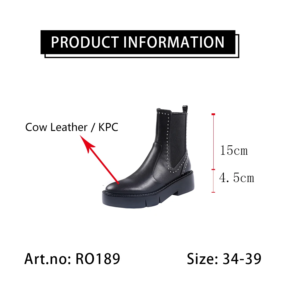 RJN Brand Design Stylish Simple Ladies Boots Classic Round-Toe Platform Women's Ankle Boots Autumn New Ladies Boots Black RO189
RJN Brand Design Stylish Simple Ladies Boots Classic Round-Toe Platform Women's Ankle Boots Autumn New Ladies Boots Black RO189