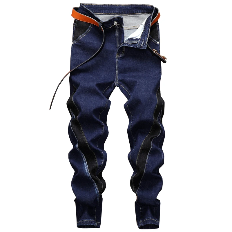 New Men's Brand Skinny Jeans Slim Stretch Pencil Pants Blue Black Two-color Stitching Fashion Casual Male Denim Pants
New Men's Brand Skinny Jeans Slim Stretch Pencil Pants Blue Black Two-color Stitching Fashion Casual Male Denim Pants