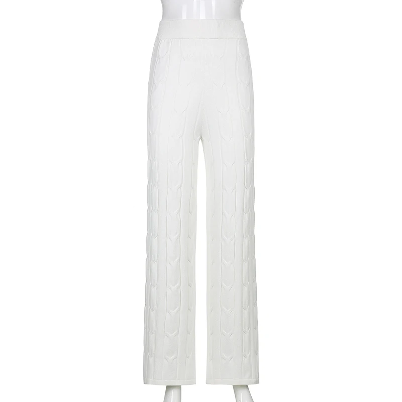 Fashion Casual Loose Knit White Pants Spring High Waist Trousers Ladies Elegant Retro Jogger Women Streetwear wide leg pants
Fashion Casual Loose Knit White Pants Spring High Waist Trousers Ladies Elegant Retro Jogger Women Streetwear wide leg pants