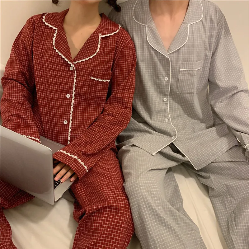 lace side couple pajamas sets long sleeve plaid top pants 2 piece set homewear women autumn for lovers home suit girls boys
lace side couple pajamas sets long sleeve plaid top pants 2 piece set homewear women autumn for lovers home suit girls boys