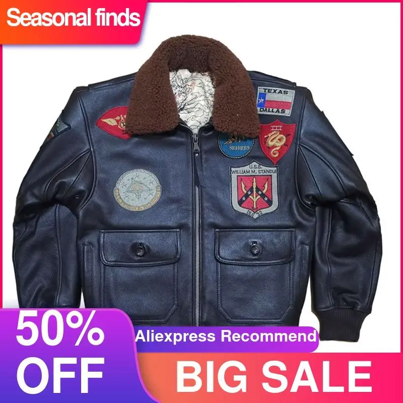 2021 Dark Brown Men Military Style Genuine Pilot Leather Jacket Europe Size XXL Real Thick Cowhide Winter Warm Natural Coat
2021 Dark Brown Men Military Style Genuine Pilot Leather Jacket Europe Size XXL Real Thick Cowhide Winter Warm Natural Coat