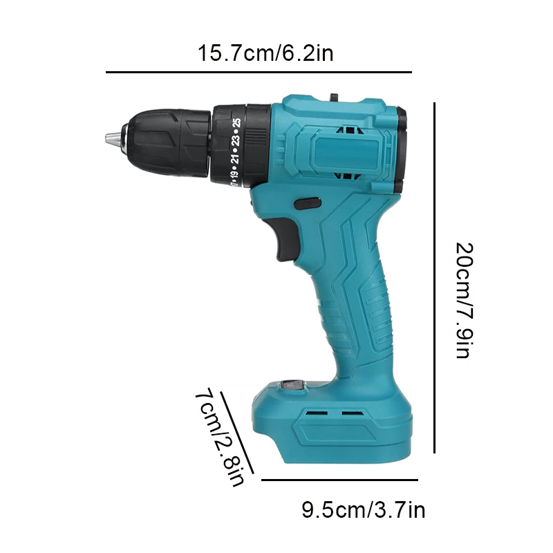 For Makita 18V Battery 3 in 1 Cordless Electric Impact Drill 10mm 25 Torque 2 Speeds Brushless Electric Screwdriver Power Tools