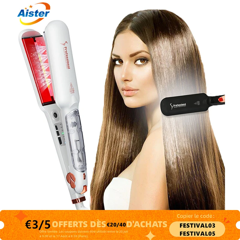 2-Дюймовая широкая керамическая пластина, инфракрасный уход, утюжок для волос, профессиональный паровой выпрямитель для волос, бигуди, фото... 
2-Дюймовая широкая керамическая пластина, инфракрасный уход, утюжок для волос, профессиональный паровой выпрямитель для волос, бигуди, фото...