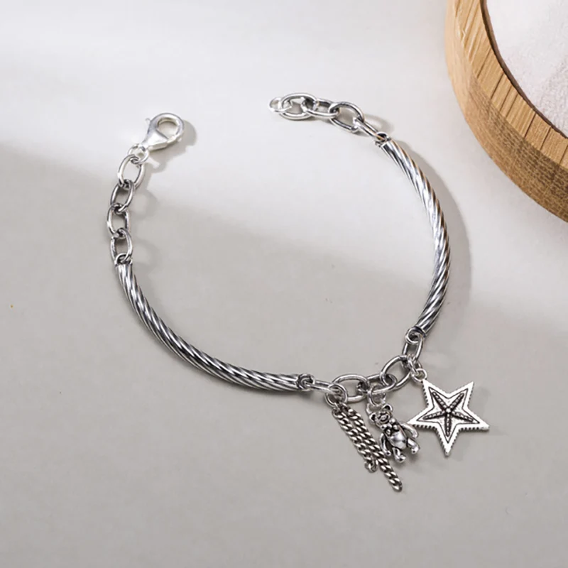Simple Fashion Tassel Love Charms Bracelet Korean Cute Star Bracelet For Women 925 Sterling Silver Bracelet S-B417
Simple Fashion Tassel Love Charms Bracelet Korean Cute Star Bracelet For Women 925 Sterling Silver Bracelet S-B417