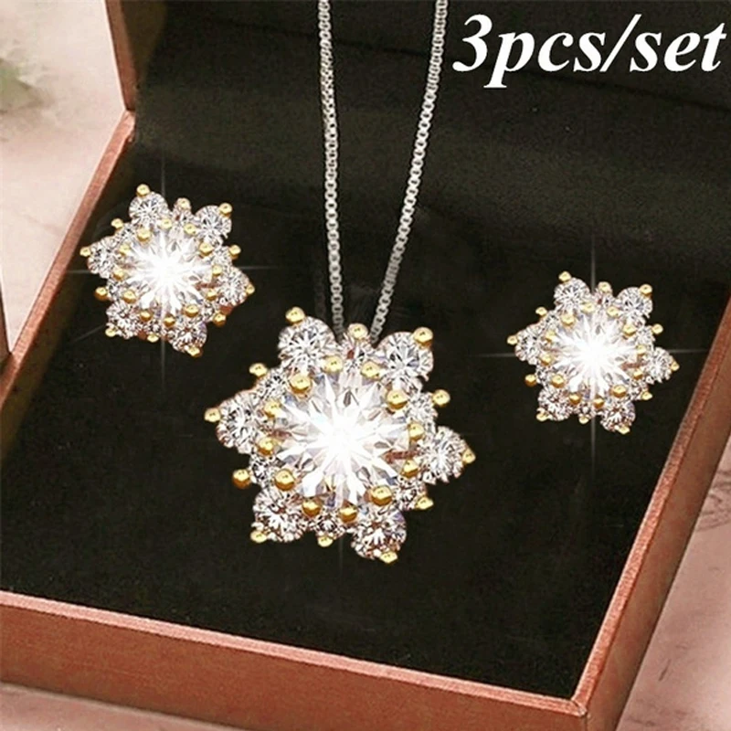 Hot Selling European and American Fashion Creative Ladies Inlaid Snowflake Jewelry Set Jewelry Sets for Women Whole Sale
Hot Selling European and American Fashion Creative Ladies Inlaid Snowflake Jewelry Set Jewelry Sets for Women Whole Sale