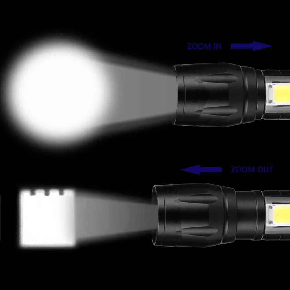 2 pcs Zhiyu rechargeable portable LED flashlight LED camping flashlight waterproof and waterproof zoom light tactical flashlight