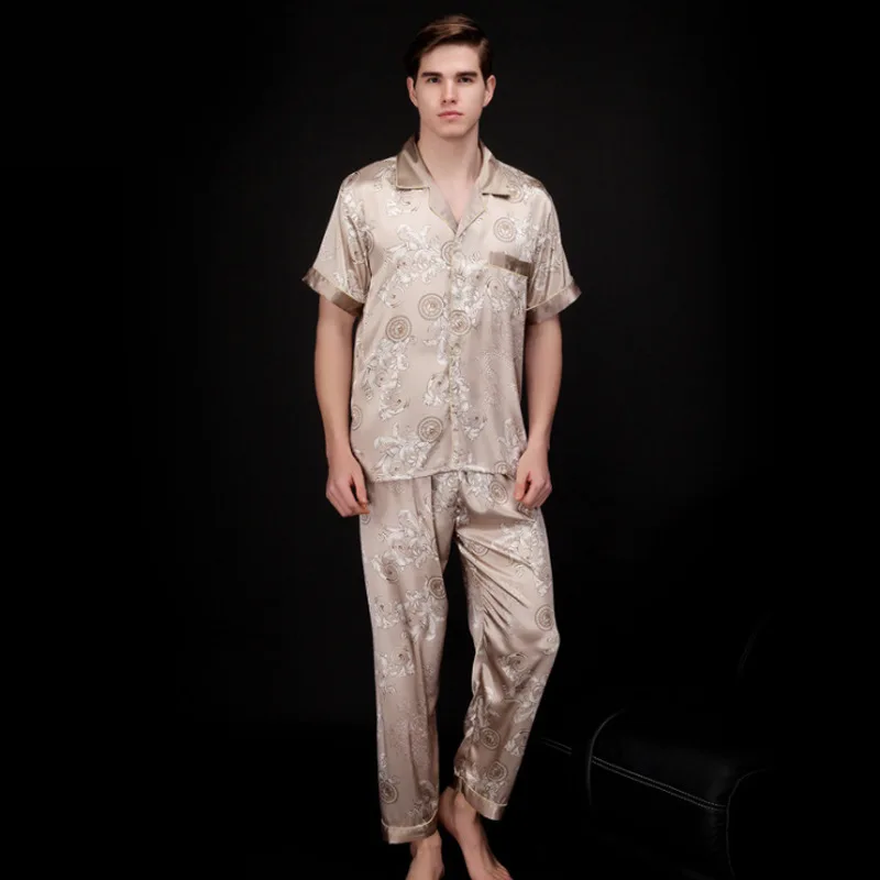 Men Print 2PCS Pajamas Suit Summer New Nightwear Satin Big Size 3XL Casual Sleep Set Homewear Soft Sleepwear Intimate Lingerie
Men Print 2PCS Pajamas Suit Summer New Nightwear Satin Big Size 3XL Casual Sleep Set Homewear Soft Sleepwear Intimate Lingerie