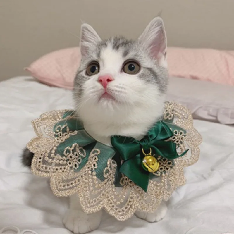 Нагрудник для домашних животных, кошек, модное ожерелье, шарф, регулируемый милый стиль, ошейники для щенков, кружевной цветок с колокольчик... 
Нагрудник для домашних животных, кошек, модное ожерелье, шарф, регулируемый милый стиль, ошейники для щенков, кружевной цветок с колокольчик...