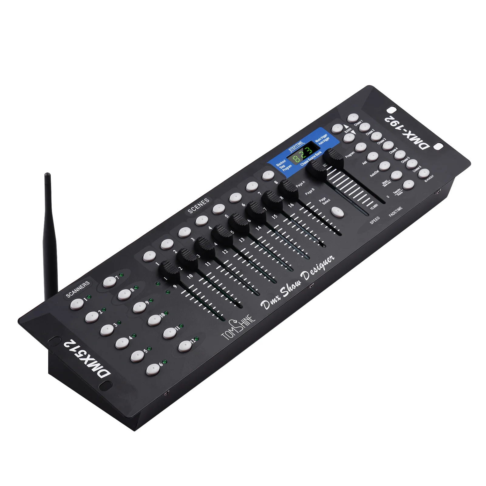 Пульт управления DMX512, беспроводной, 2,4G, ISM, 192CH, функция программирования, активация звука светодиодный со светодиодной антенной
Пульт управления DMX512, беспроводной, 2,4G, ISM, 192CH, функция программирования, активация звука светодиодный со светодиодной антенной