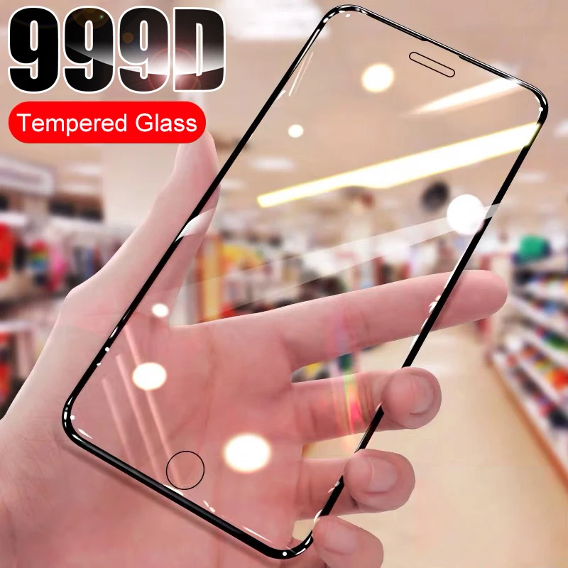 Закаленное стекло 999D с полным покрытием для iPhone 7 8 Plus SE 2020 защита экрана из стекла
