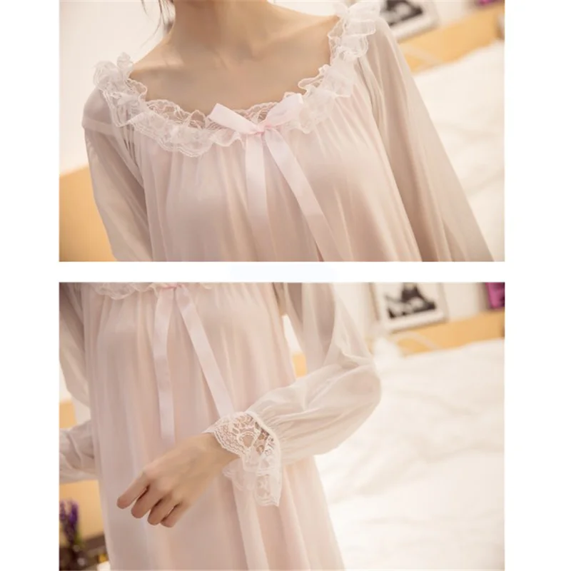 Women's Nightdress Fashion Long Sleeve Knee Length Sleepwear Dress Female Loose Sweet Lace Soft Nightgown Dresses M L XL RM50157
Women's Nightdress Fashion Long Sleeve Knee Length Sleepwear Dress Female Loose Sweet Lace Soft Nightgown Dresses M L XL RM50157