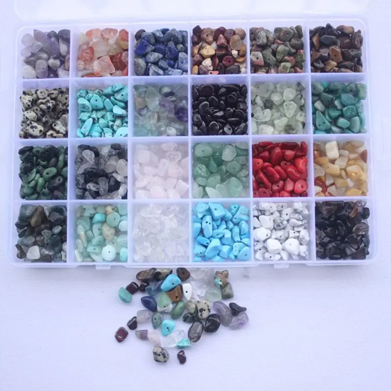 24 Grids Irregular Gemstone Beads Polishing Crushed Faux Crystal Chips with Box Strings for DIY Jewelry Making Bracelets
24 Grids Irregular Gemstone Beads Polishing Crushed Faux Crystal Chips with Box Strings for DIY Jewelry Making Bracelets