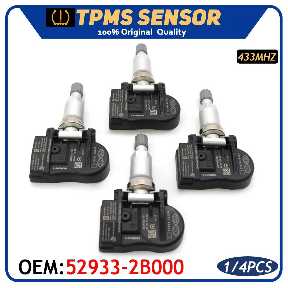 

Car 52933-2B000 TPMS Tire Pressure Sensor Alarm Monitor Systems For Hyundai Santa Fe Sonata Kia 2012 433MHz 529332B000