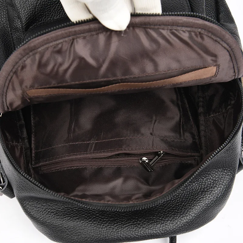 Large Capacity Solid Color Women's Backpack Soft Quality Leather Flap Bagpack Preppy Style Simple Packbag for Student Sac A Main
Large Capacity Solid Color Women's Backpack Soft Quality Leather Flap Bagpack Preppy Style Simple Packbag for Student Sac A Main