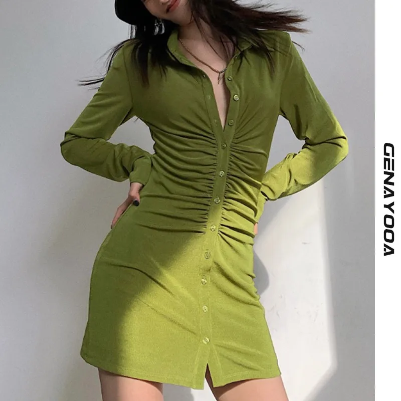 Genayooa Sexy Dress Women Party Night Club Wear Tight Slim V Neck Folds Vestidos Mujer 2021 Bodycon Solid Women Dress Korean
Genayooa Sexy Dress Women Party Night Club Wear Tight Slim V Neck Folds Vestidos Mujer 2021 Bodycon Solid Women Dress Korean