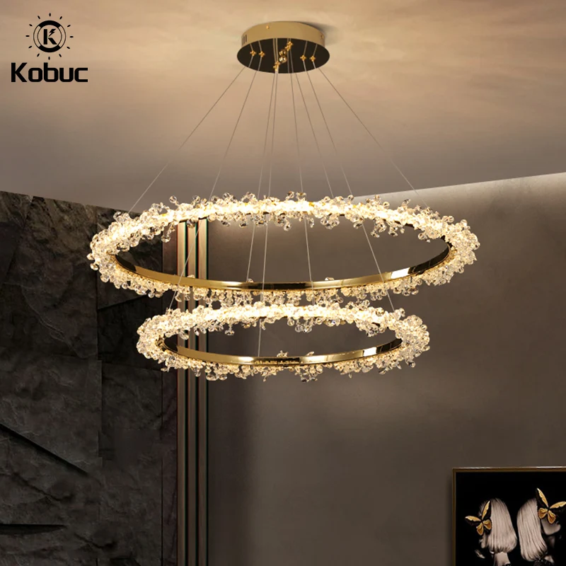 Kobuc Dimmable Garland Modern Round LED Chandelier Lights Living Room Dining Room Bedroom Indoor Crystal Chandelier Lighting
Kobuc Dimmable Garland Modern Round LED Chandelier Lights Living Room Dining Room Bedroom Indoor Crystal Chandelier Lighting