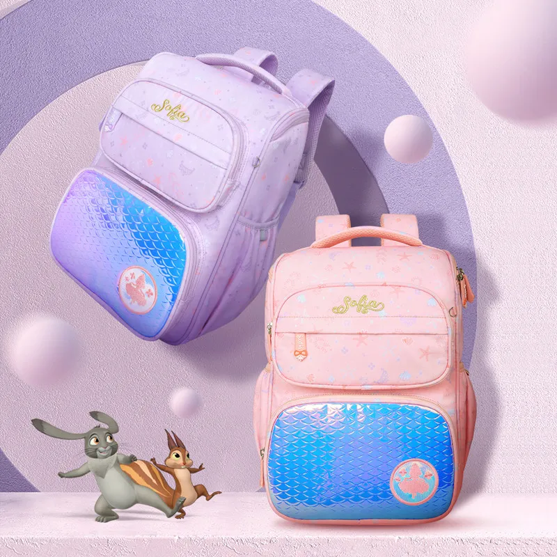 

Disney Sofia Leisure School Bag For Girls Primary Middle Student Shoulder Orthopedic Backpack Large Capacity Kids Gifts Mochilas