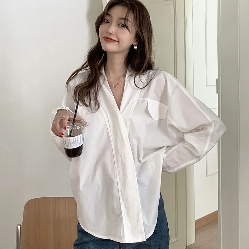 BETHQUENOY Blusas Camisas Mujer Autumn Clothes Women Tops Solid V Neck Loose Shirs Chemise Femme Vintage Cotton Blouses Woman
BETHQUENOY Blusas Camisas Mujer Autumn Clothes Women Tops Solid V Neck Loose Shirs Chemise Femme Vintage Cotton Blouses Woman
