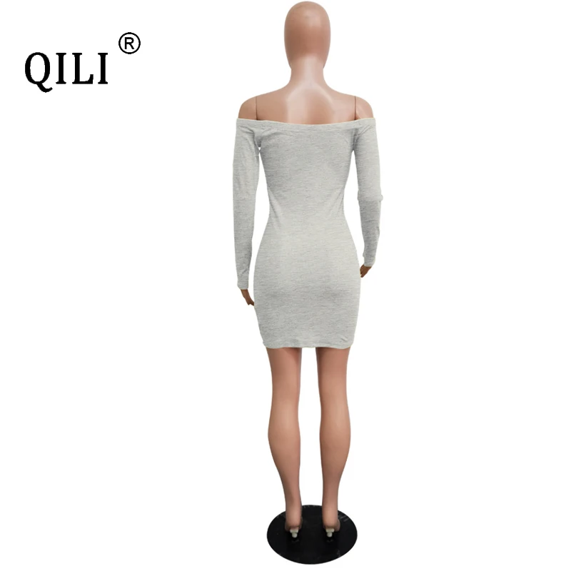QILI Women Off The Shoulder Dress Autumn Full Sleeve Slim Waist Stretch Bodycon Dresses Womens Party Club Dress 
QILI Women Off The Shoulder Dress Autumn Full Sleeve Slim Waist Stretch Bodycon Dresses Womens Party Club Dress