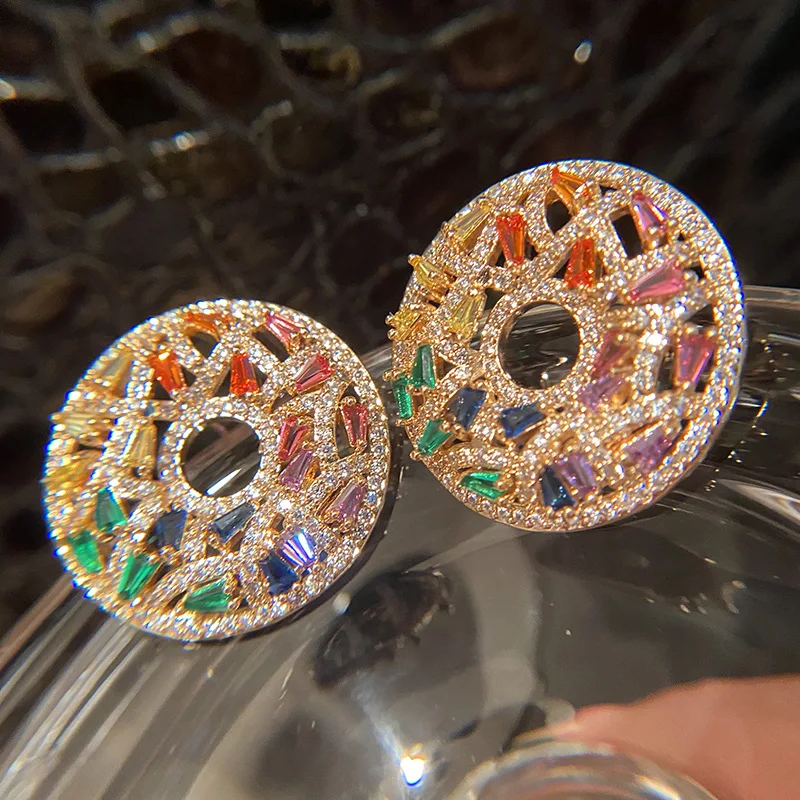 Color Sweet Candy-Colored Earrings Women's S925 Silver Needle Doughnut Earrings Retro Diamond Inlaid Zircon Personality Joker
Color Sweet Candy-Colored Earrings Women's S925 Silver Needle Doughnut Earrings Retro Diamond Inlaid Zircon Personality Joker