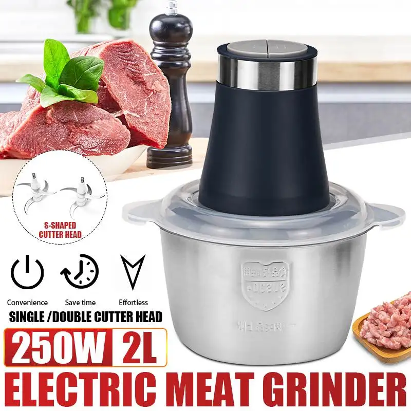 250W 2L 304Stainless Steel Electric Chopper Meat Grinder Mincer Food Processor Slicer Vegetable Food Chopper Meat Slicer Machine
250W 2L 304Stainless Steel Electric Chopper Meat Grinder Mincer Food Processor Slicer Vegetable Food Chopper Meat Slicer Machine