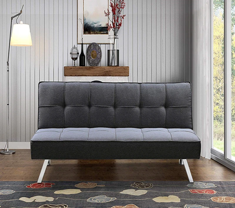 Metal frame folding stainless steel fabric sofa cum bed 
Metal frame folding stainless steel fabric sofa cum bed